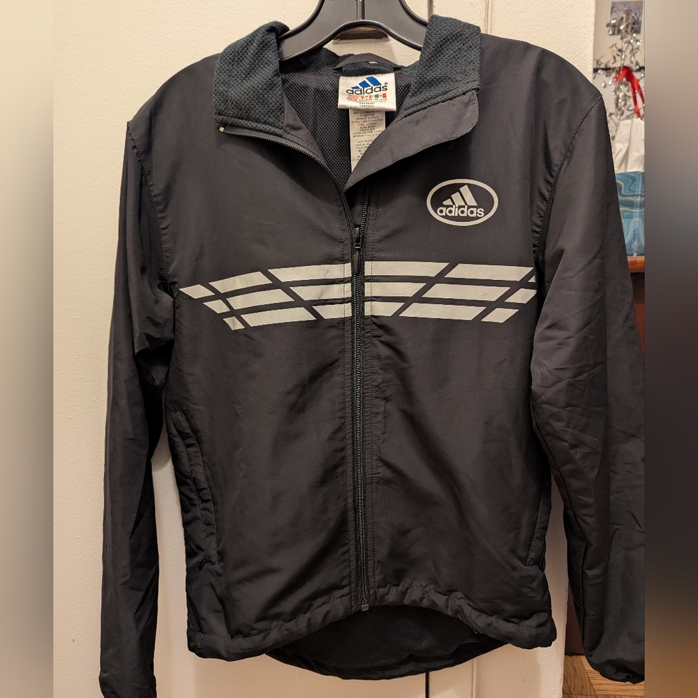 Adidas Men's (Unisex) Black W/ Reflective Bands Windbreaker